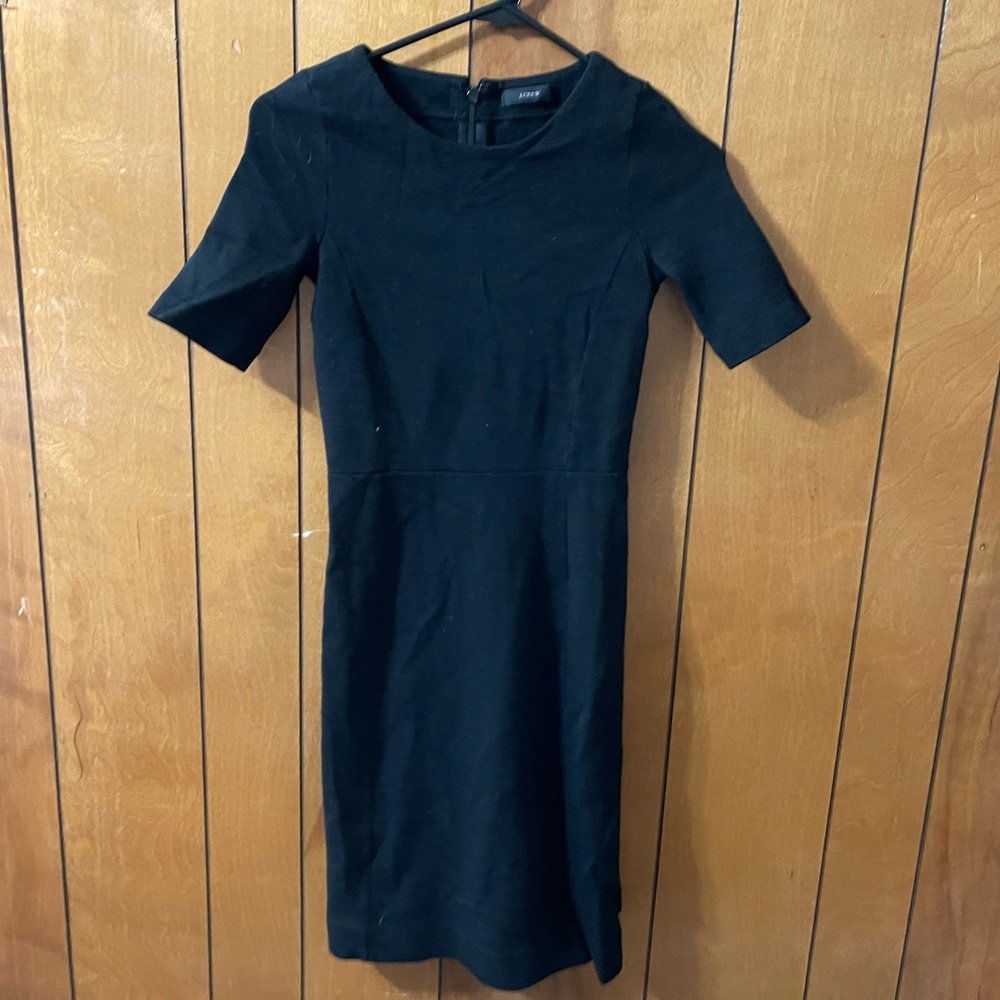 J. Crew Wool Mini Dress Black XS EUC